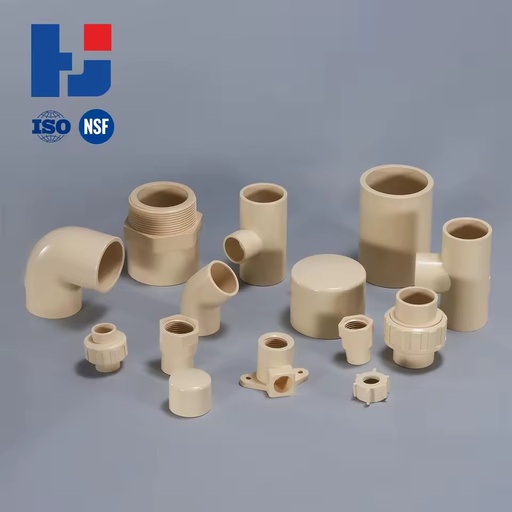 HJ Factory CPVC ASTM D2846 Hot Cold Water Pipe Fittings Coupling Male Adapter Tee 90 Deg Elbow