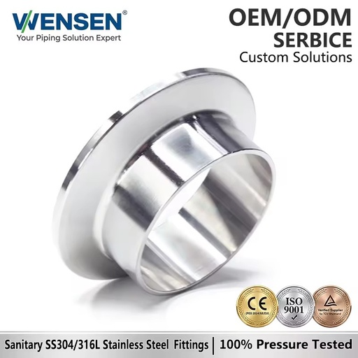 Wensen Sanitary 304 316 Stainless Steel Tri Clamp Pipe Fitting for Food Dairy Products Water Treatment