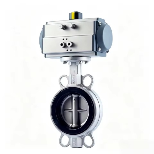 304 Stainless Steel Pneumatic Soft Seated Butterfly Valve, PTFE/NBR/EPDM Optional, PN16, 1in-8in, OEM for Water Supply & Heating