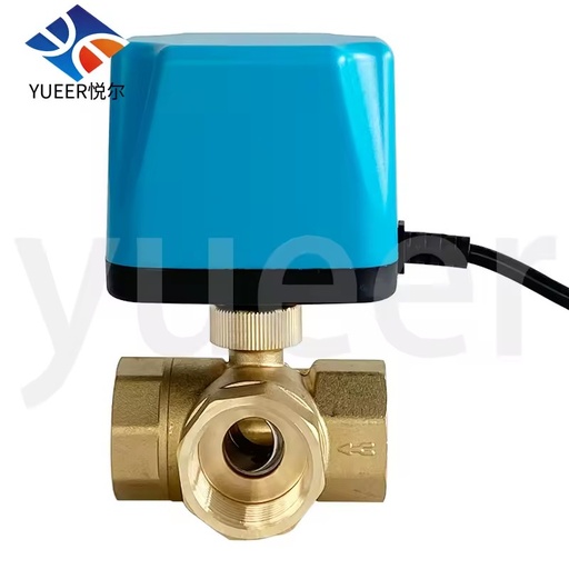 DN15 DN20 3-way Two Wire One Control Electric Ball Valve DC9-24V AC110V- 220V Brass Motorized Control Actuator Ball Valve