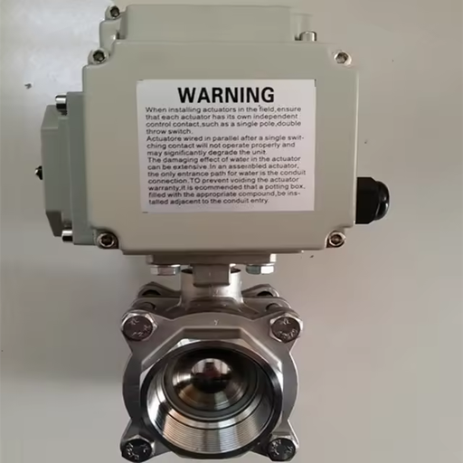 Stainless Steel Electric Actuator 3pc Npt Threaded Ball Valve