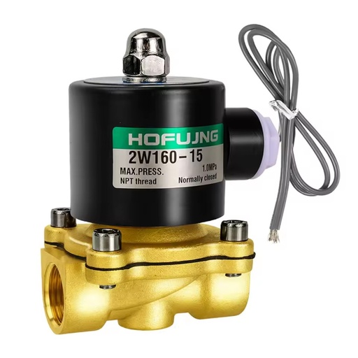 HOFUJNG High Pressure Water Solenoid Valve Stainless Steel 304/Brass 2 Way for Air Gas DC 12V/24V AC 110V/220V 1/8''-1/2'' 200