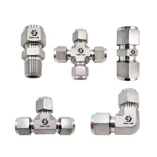 High Pressure Compression Tube Fitting 3/8inh 316 Stainless Steel NPT Equal Union Tee Connector Tube Fitting