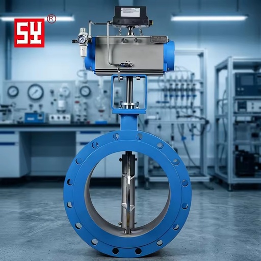 Pneumatic High Performance Low Load Butterfly Valve for Pharmaceutical and Chemical Industry Use with Oil and Water Media