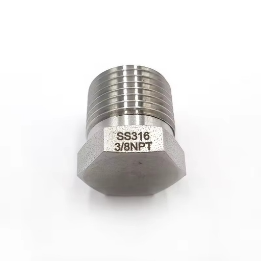 Instrumentation Stainless Steel Pipe Fittings 1/4 3/8 1/2 1 Inch NPT BSPT Male Threaded Hex Head Pipe Plug
