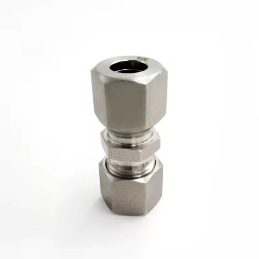 Stainless Steel Hydraulic Fittings Single Ferrule Union Straight Through Fittings Heavy Duty