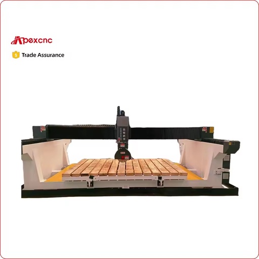 5+1 Axis Stone Machinery CNC Water Jet Cutter 220V New Condition 5 Axis Bridge Saw for Granite Stone Marble Quartz