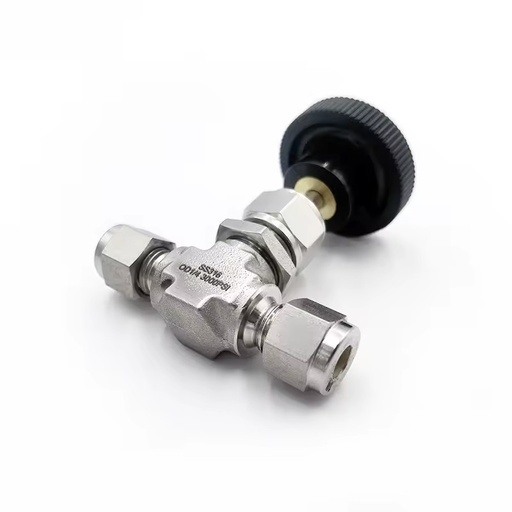 Stainless Steel 6000 Psi Instrumentation Straight Ferrule Compression Integral Bonnet Needle Valve OD 1/2
