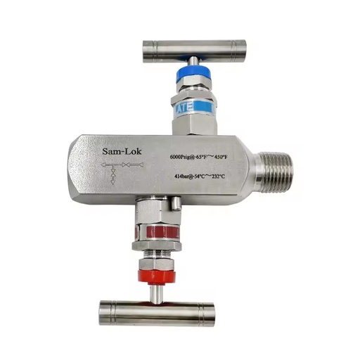 1/2npt Female and Male 6000psi Block and Bleed Pressure Gauge 2 Needle Valve Instrumentation Two Valve Manifold MXF Valve