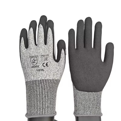 Work Gloves ANSI/ISEA Cut Level 5 EN388 5 Nitrile Coated Reinforcement between Thumb and Index Puncture & Tear Resistant