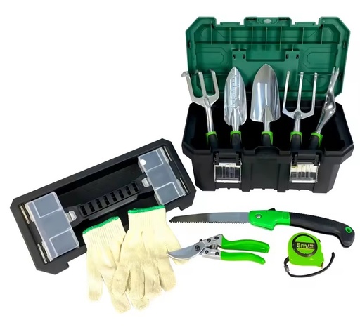9pcs Garden Tool Set DIY Garden Tools Rust Resistant with Non-slip Rubber Handle and Durable Storage Box