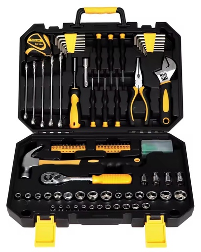 128pcs Professional Home Car Repair Tool Set with Plastic Box