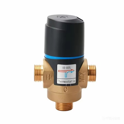 DN15-DN50 Brass Thermostatic Mixing Valve 15-65 Degree Celsius Wide Range Anti-Scald Safety Mixer for Solar Shower Systems
