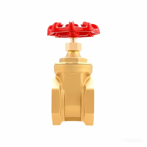 DN15-DN100 Heavy Duty Forged Brass Gate Valve PN16 Red Wheel Handle Water Stop Valve For Industrial Projects