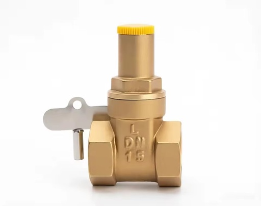 DN15-DN25 1/2"-1" Forged Brass Lockable Gate Valve Anti-Theft Magnetic Key Water Control Valve For Public Utility And Home