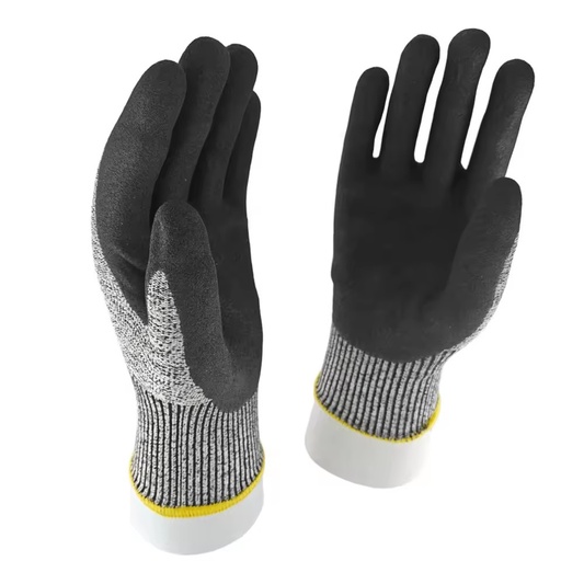 Cut A5 Cut Resistant Gloves Manufacturer Cut Safety Gloves for Heavy Duty Job Gants En Nitrile Sablé Anti-coupures