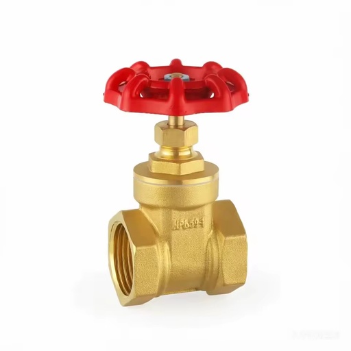 High Quality Brass Gate Valve Pn16 Forged Brass Stop Valve With Red Handle for Commercial Water Heating and Hvac Systems
