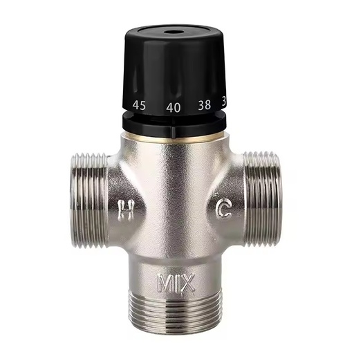 DN15-DN50 Large Flow Brass Thermostatic Mixing Valve 3-Way Constant Temperature Control for Solar Water Heaters and Boilers