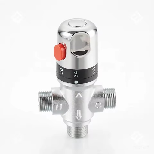 1/2 Inch Lead-Free Brass Thermostatic Mixing Valve 3-Way Temperature Control Anti-Scald Safety Mixer For Solar Water Heaters