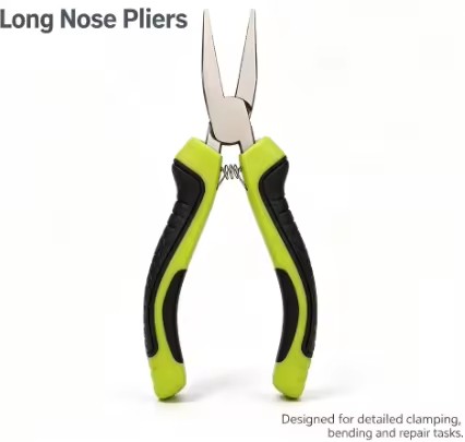 Professional Hand Multi Tools 6"8" Carbon Steel Flat Long Needle Nose Pliers Cutting Pliers