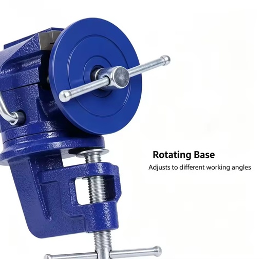 DIY Handmade Bolt Mount Industrial Workbench Vise with Smooth Jaw Surface 360 Rotating Universal Small Bench Table Vise