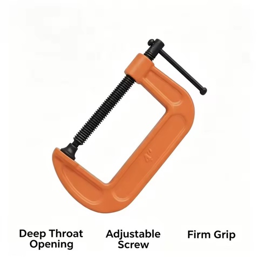 Heavy-Duty High-Carbon Steel Quick Clamp 0-150mm Adjustable Range C-Clamp G-Clamp for Woodworking Window Door Pipe Applications