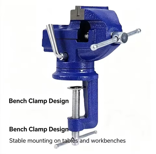 Swivel Mini Bench Vice Industrial Cast Iron Clamp Bolt Mount DIY Grade Customizable OEM Small Table 6in 100-125mm Jaw Width