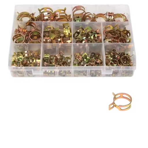 75pcs Zinc Plated Double Pipe Clamps 20mm Imperial Assortment Kits for Fuel & Water Pipes