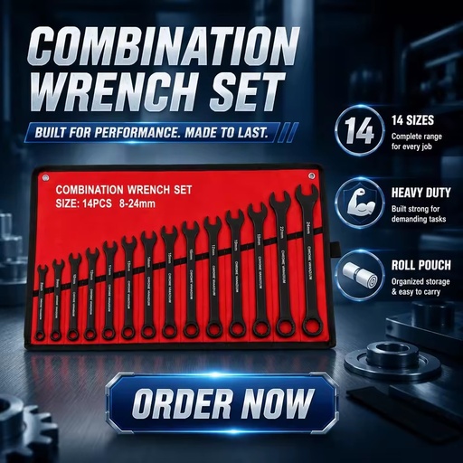 Single End Plum Dual-Use Mirror Wrench Set 8-24mm Metric Measurement Carbon Steel Industrial Grade OEM Customizable