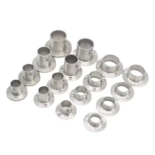 Stainless Steel Flange Base Railing Fittings Round Tube Base
