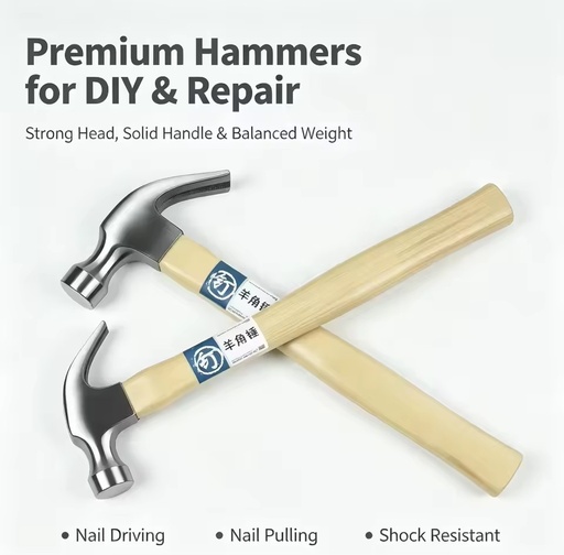 High Quality 45# High Carbon Steel Green Wood Multi-Material Handle Insulation Claw Hammer Quenching Treatment 48 Hardness
