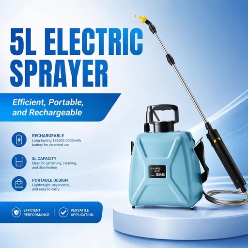 Portable Electric Power Sprayer 5L 9L 12L Tank Versatile Multi Nozzle Fertilizer Applicator Indoor Outdoor Yard Plant Care