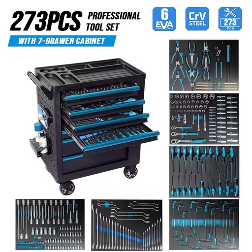 Professional Tools for Auto Repair With 7 Drawers Tool Trolley Tools Mechanical Workshop