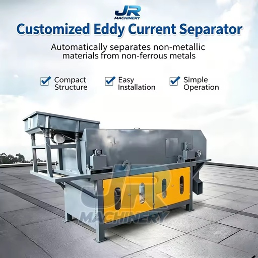 Heavy Duty Eddy Current Magnetic Separator, Car Shredding Scrap Stainless Steel Zinc Recovery Equipment High Separation Rate 99%