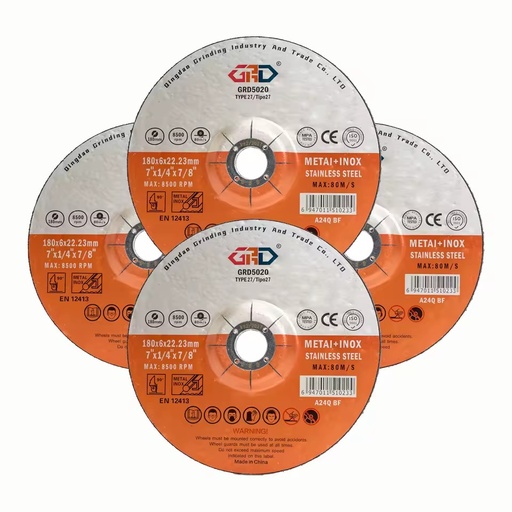High Hardness Angle Disk Customized 180mm Aluminum Resin Bonded 80m/s Extra Fine GRD T27 Deburring for Cut & Polish