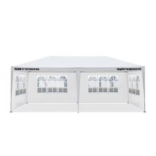 10X20 Outdoor Wedding Party Tent 4 Removable Sidewalls Polyester Waterproof Canopy White Gazebo Aluminum Frame Quick-Opening