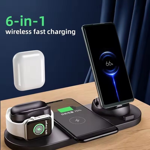 ODM/OEM Combination 6-in-1 Wireless Fast Charging Set Customized Business Office Gifts Promotional Electronic Products Items