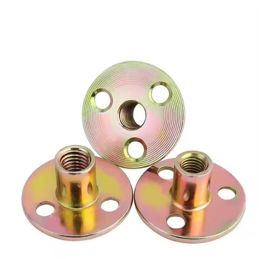 Manufacturer's Three-hole Female Thread T Nut for Wood Furniture Black Splint Lock Galvanized Iron Plate Furniture Tee Nut