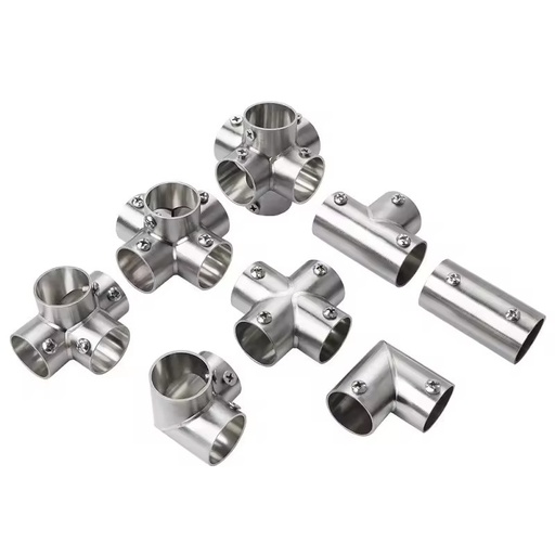 Round Tube Connector Stainless Steel Pipe Fittings Rack Shelf Joint Construction