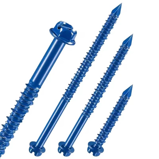 Factory Sale Blue Dacromet Hex Head Concrete Screw Slotted Concrete Anchor Screws for Masonry