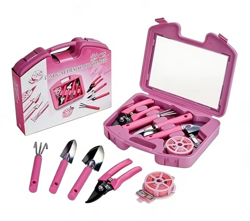 Garden Accessories Pink Gardening Tools Set 5PCS Heavy Duty Gardening Hand Tools with Storage Case Garden Products