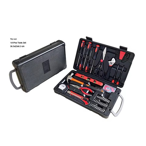 141 Piece Home Tool Kit Repair maintenance Tool Set with Hammer Screwdriver Wrench Durable Steel Tools with Portable Hard Case