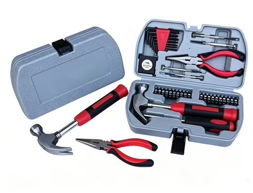 Compact Portable DIY Tool Set with Storage Case Household Repair Kit Including Hammer, Screwdriver Bits and Pliers