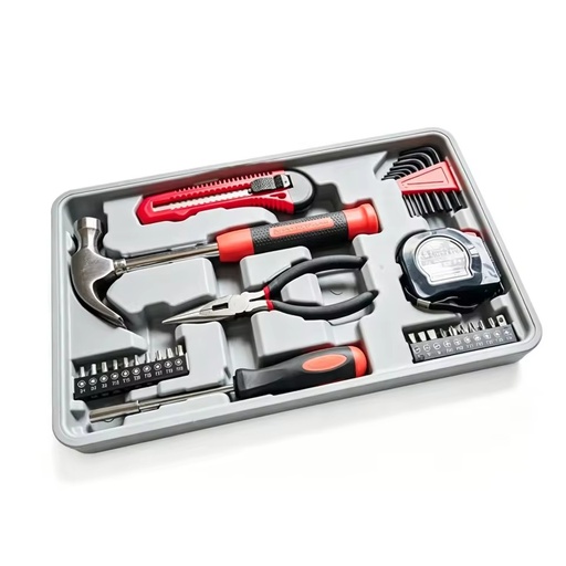 33PCS Hand Tool Kit General Home Repair Tool Set with Hammer Pliers Screwdriver Bits Tape Measure Utility Knife Allen Wrench