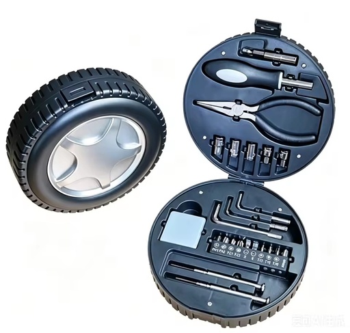 Portable Tire Design Tool Kit 24 Pieces Multi-Functional Hand Tool Set Auto Repair Set with Screwdrivers Pliers Bits
