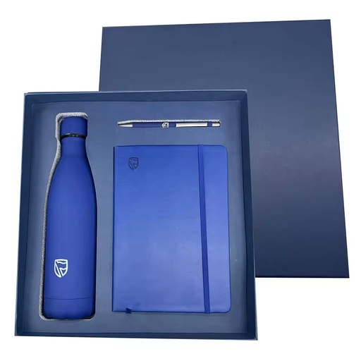 Promotional Luxury Corporate 3-in-1 Gift Set With A5 Journal Notebook Metal Pen Stainless Steel Water Bottle Business Gift Box