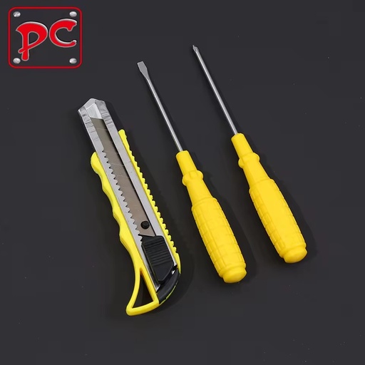 3-Piece Hardware Tool Set Screwdriver Utility Knife Kit Phillips Flathead Screwdrivers Paper Cutter; Household Multi-Functional