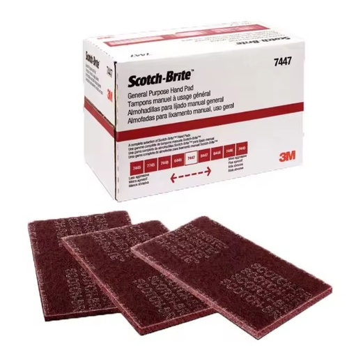 6\" X 9\" Inch 3M 7447 Scouring Pad with Grit Pattern for Polishing Metal and Removing Rust Abrasives