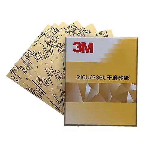 3M 216U 9*11 Inch P600 P800 Aluminum Oxide Dry Sand Paper Abrasive Paper Blasting Media with Hook and Loop Backing for Car
