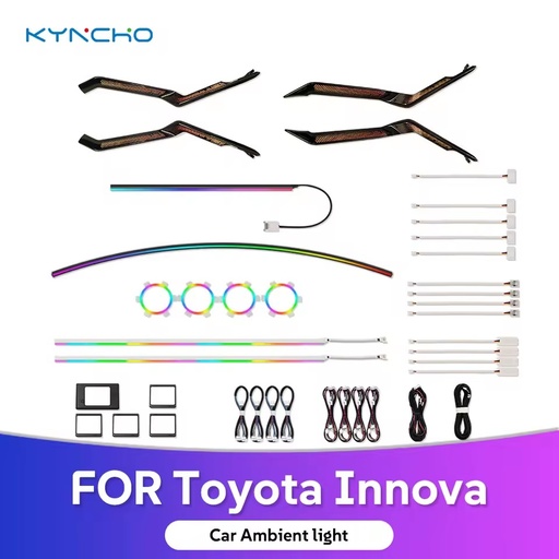 KYNCHO for Toyota Innova Interactive LED Car Ambient Light System Symphony Dynamic Auto Interior Control with Ambiance